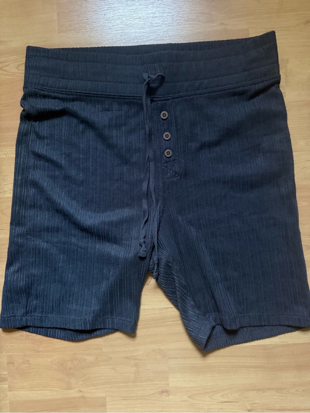 Dark gray Ribbed Knit Lounge/Pajama Shorts